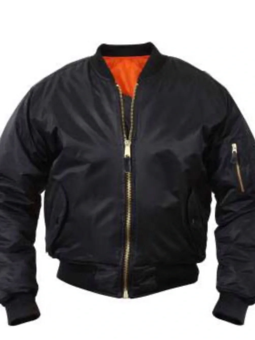 Rothco MA-1 Flight Bomber Jacket Youth Large Black/Orange Reversible